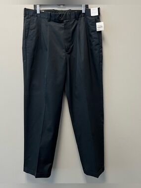 John W Nordstrom Men’s Pleated Dress Pants 38x31 Black Supima Cotton NWT